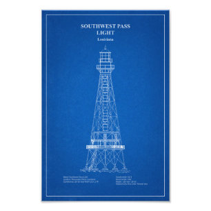 Southwest Pass Lighthouse - Louisiana – AD Photo Print