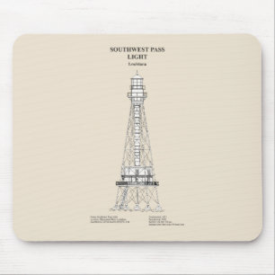 Southwest Pass Lighthouse - Louisiana - SBD Mouse Pad