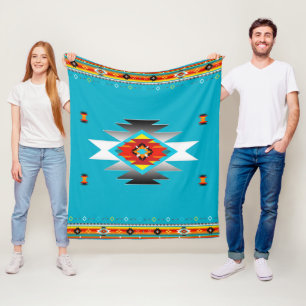 Southwest Pattern 8, changeable colours Fleece Blanket