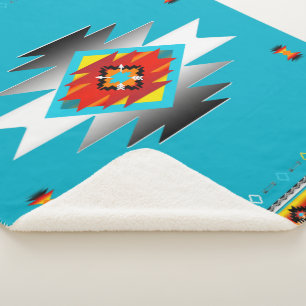 Southwest Pattern 8, changeable colours Sherpa Blanket