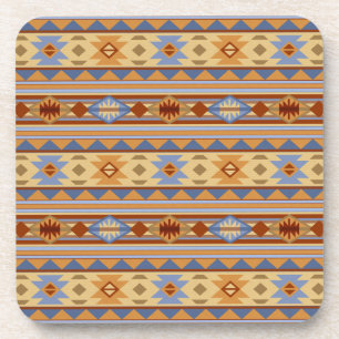 Southwest Pattern Design Rust Grey Gold Coaster