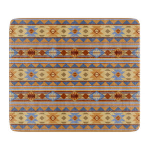Southwest Pattern Design Rust Grey Gold Cutting Board