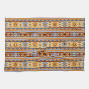 Southwest Pattern Design Rust Grey Gold Tea Towel
