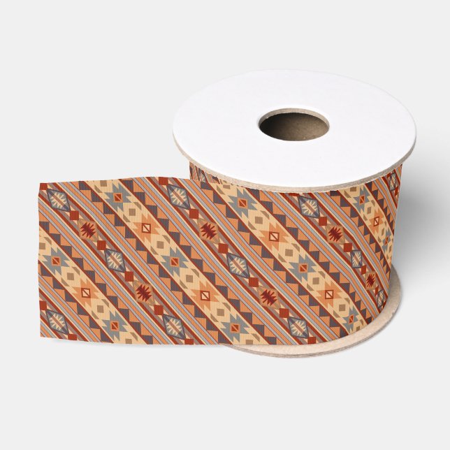 Southwest Pattern Design Tan Grosgrain Ribbon (Spool)