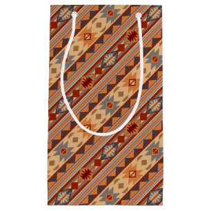 Southwest Pattern Design Tan Small Gift Bag