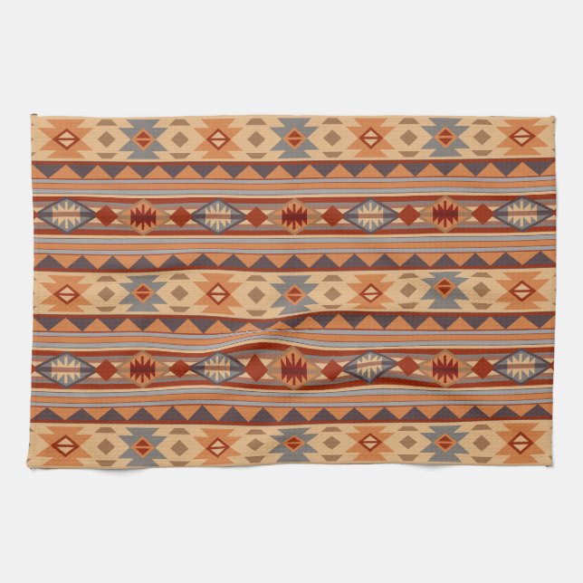 Southwest Pattern Design Tan Tea Towel (Horizontal)