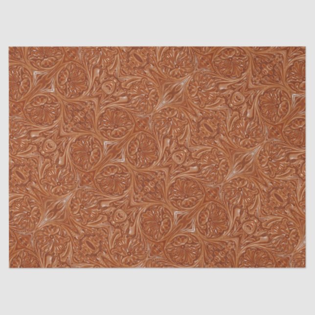 southwest pattern western country leather tissue paper (Front)