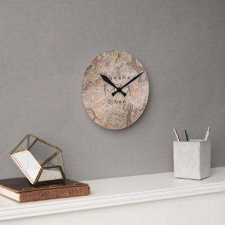 Southwest Petroglyhs Custom Tribe/Name Round Clock
