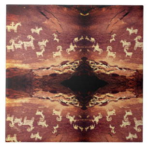 Southwest Petroglyph Ceramic Tile