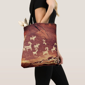 Southwest Petroglyph Ceramic Tile Tote Bag