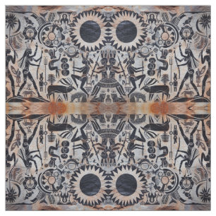 Southwest Petroglyphs Kachina Dancer Pattern Fabric