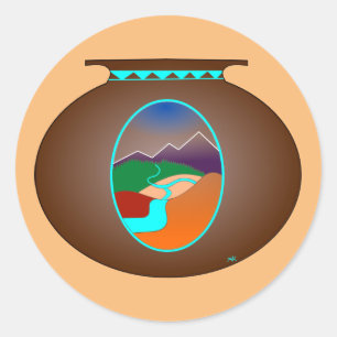 Southwest Pottery Classic Round Sticker