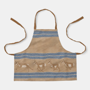 Southwest Pronghorn Antelope Blue Border Small Apron