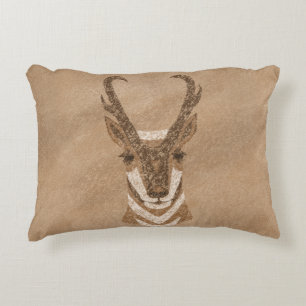 Southwest Pronghorn Antelope Face  Decorative Cushion