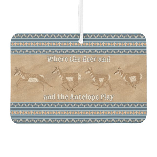 Southwest Pronghorn Antelope Herd Personalised Car Air Freshener (Front)