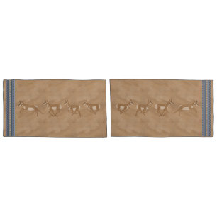 Southwest Pronghorn Antelopes Blue Brown King Pillowcase