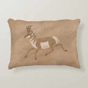 Southwest Pronghorn Running Antelope Decorative Cushion
