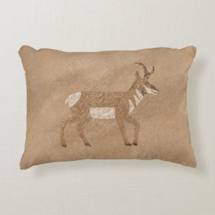Southwest Pronghorn Walking Antelope Decorative Cushion