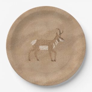 Southwest Pronghorn Walking Antelope Paper Plates