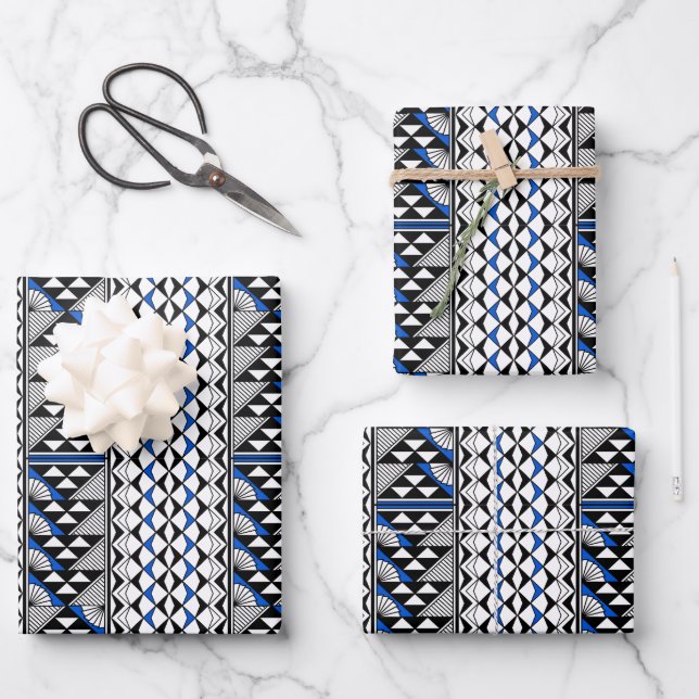 Southwest Rain and Sun in Blue Wrapping Paper Sheet (Front)