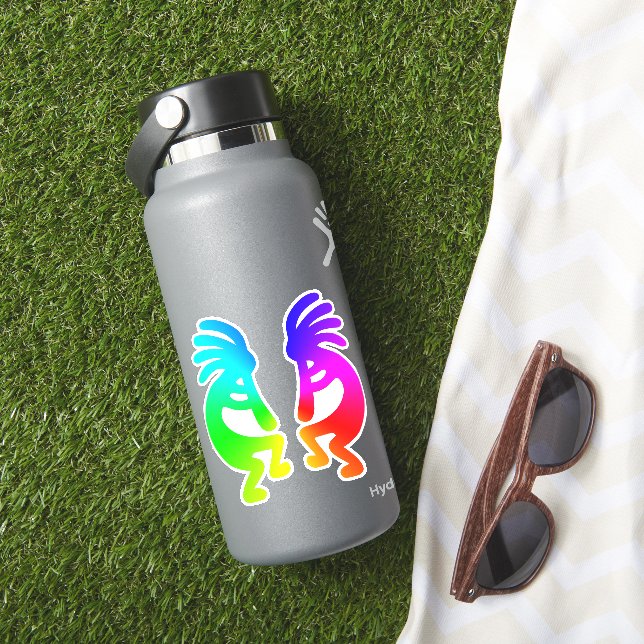 Southwest Rainbow Gradient Kokopelli Pair (HydroFlask Insitu)