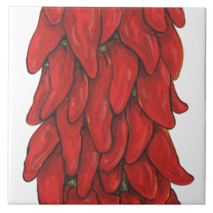 Southwest Red Chilli Pepper Ristra Middle Tile No