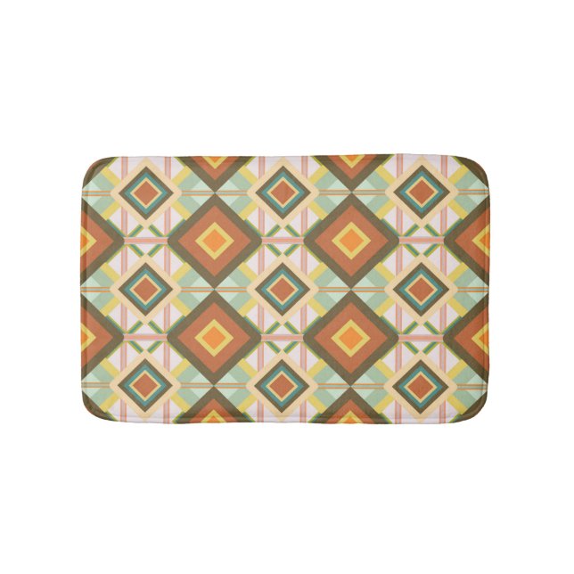 Southwest Retro Pop Art Diamonds Pattern Bath Mat (Front)