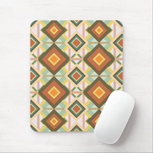 Southwest Retro Pop Art Diamonds Pattern Mouse Pad