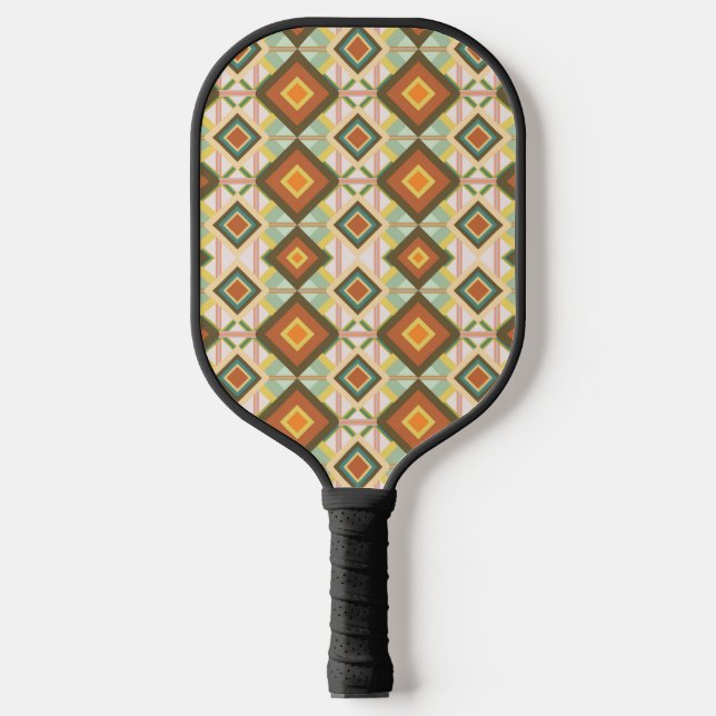 Southwest Retro Pop Art Diamonds Patterned  Pickleball Paddle (Front)
