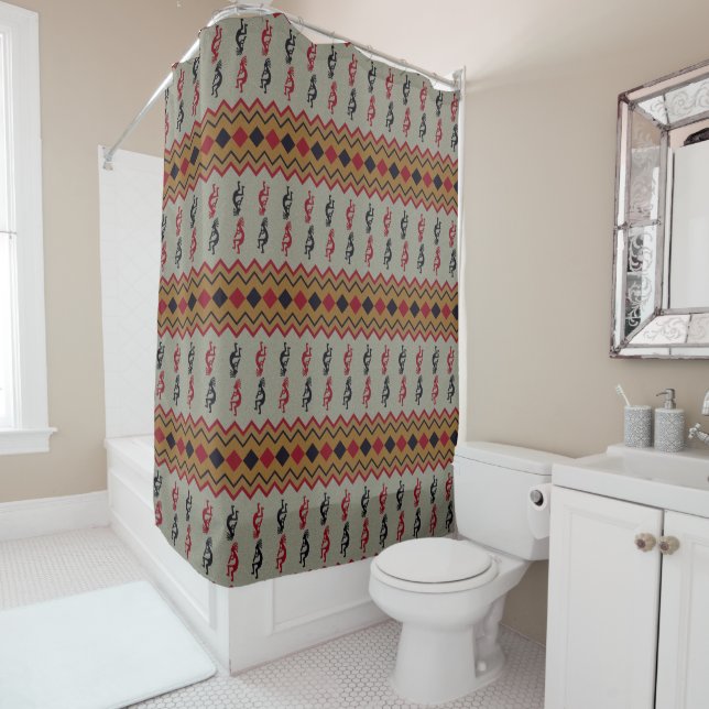 Southwest Retro Shower Curtain (In Situ)