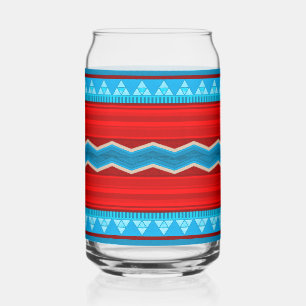 Southwest River Canyon Geometric Red Turquoise Can Glass
