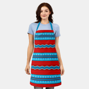 Southwest River Canyon Geometric Red Turquoise Med Apron