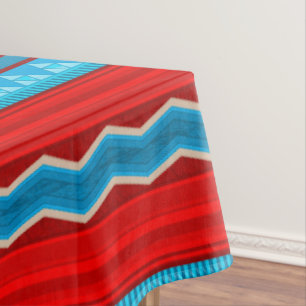 Southwest River Canyon Geometric Red Turquoise Med Tablecloth