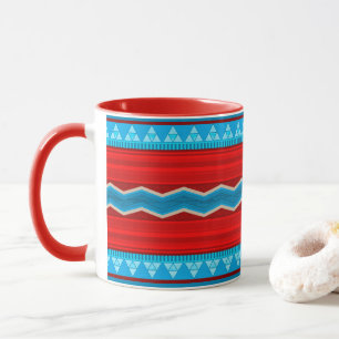 Southwest River Canyon Geometric Red Turquoise Mug