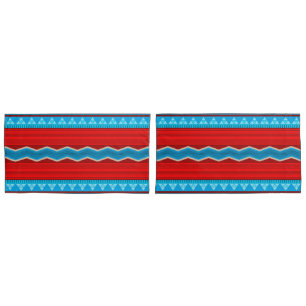 Southwest River Canyon Pattern Red Turquoise King Pillowcase