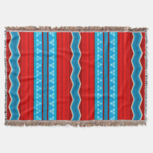 Southwest River Canyon Red and Turquoise Throw Blanket