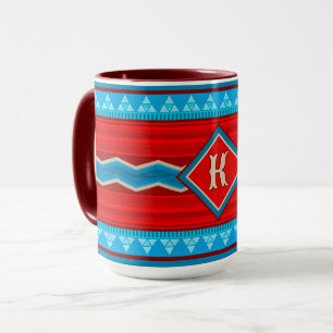 Southwest River Canyon Red Turquoise Monogram Mug