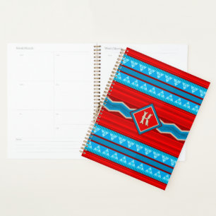 Southwest River Canyon Red Turquoise Monogram Planner