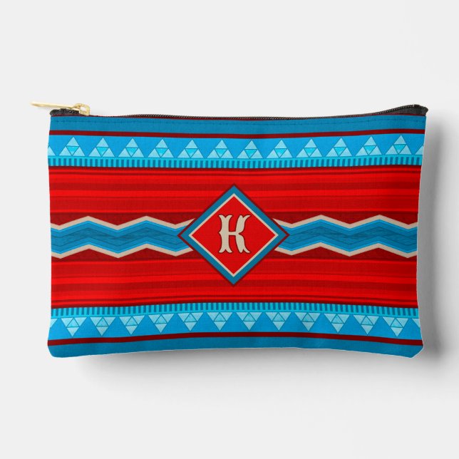 Southwest River Canyon Red Turquoise Sm Monogram Accessory Pouch (Front)