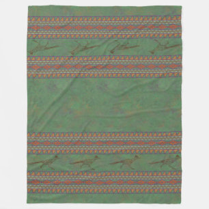 Southwest Roadrunner Sagebrush Green Fleece Blanket