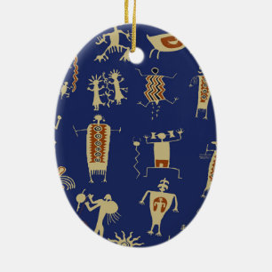 Southwest Rock Art Shaman Ceramic Ornament