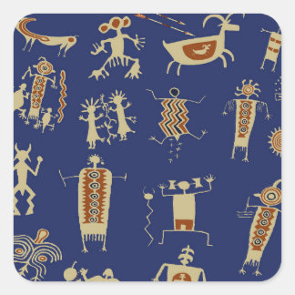Southwest Rock Art Shaman Square Sticker