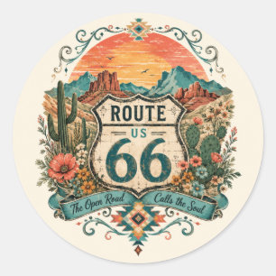 Southwest Route 66 Canyon Vista Decal Classic Round Sticker