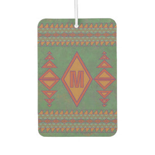 Southwest Sagebrush Green Geometric Custom Initial Car Air Freshener