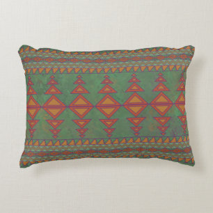 Southwest Sagebrush Green Geometric Design Decorative Cushion