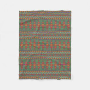 Southwest Sagebrush Green Geometric Design Fleece Blanket