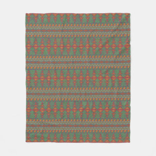 Southwest Sagebrush Green Geometric Design Fleece Blanket