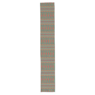 Southwest Sagebrush Green Geometric Design Long Table Runner