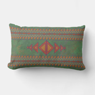 Southwest Sagebrush Green Geometric Design  Lumbar Cushion