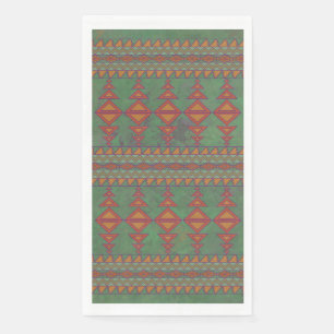 Southwest Sagebrush Green Geometric Design Napkin